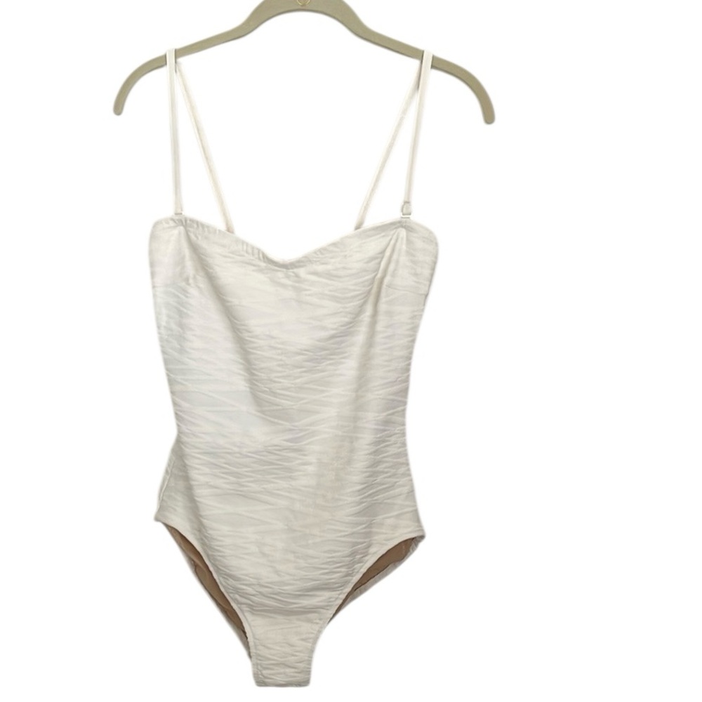 Gottex White Textured Swimsuit Made in Israel